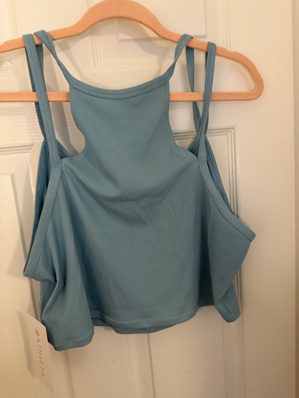 NWT Athleta Signature Rib Wide Binding Tank - XL - Coastal Teal - Picture 5 of 5